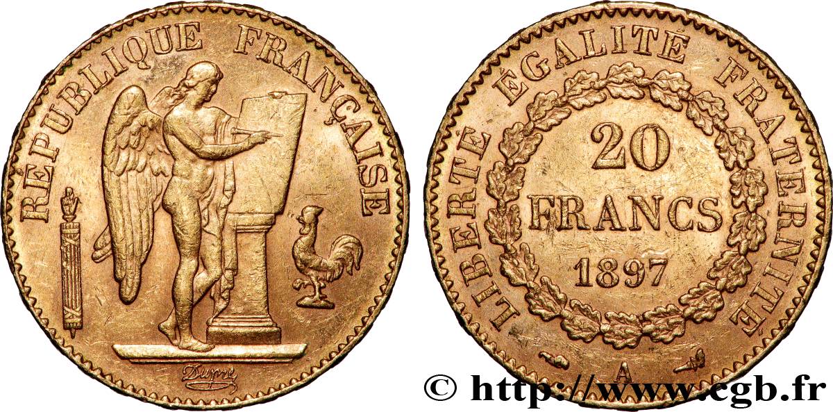 20 francs or Génie, Troisième République 1897 Paris F.533/22 TTB+ 