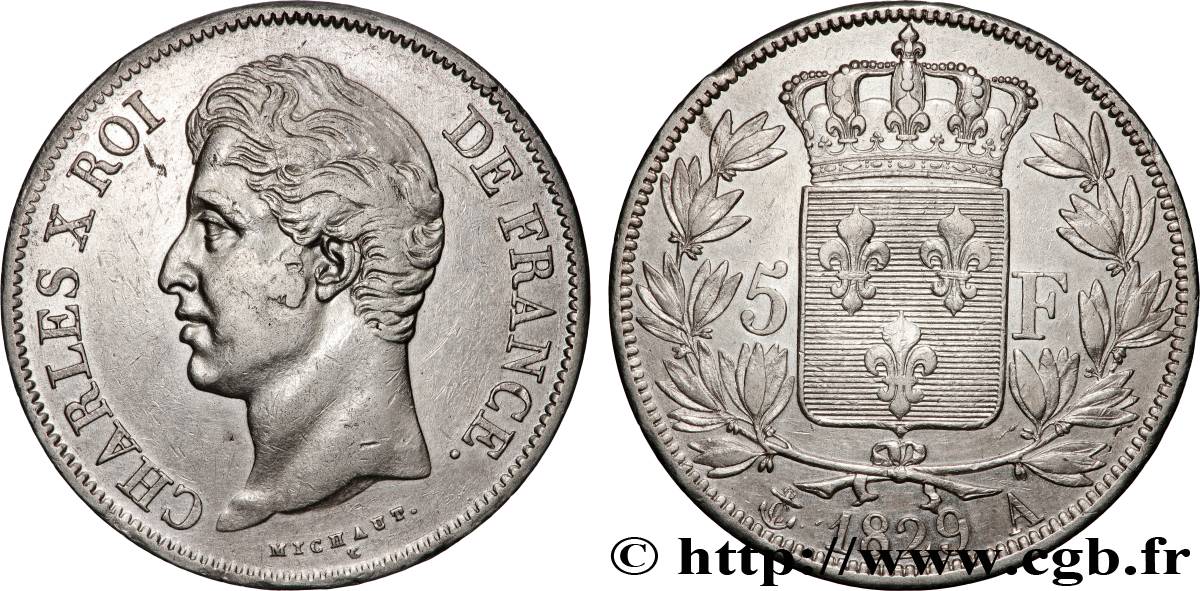5 francs Charles X, 2e type 1829 Paris F.311/27 TTB 