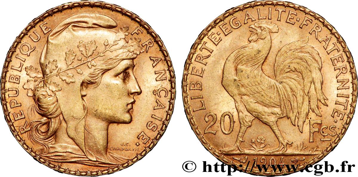 20 francs or Coq, Dieu protège la France 1904 Paris F.534/9 TTB+ 