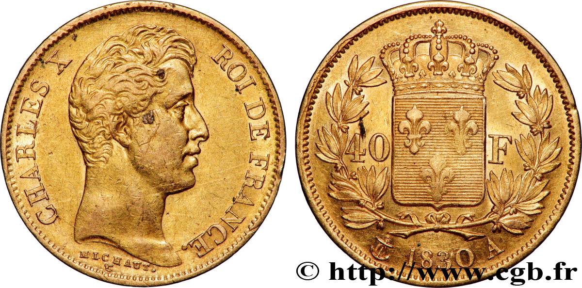 40 francs or Charles X, 2e type 1830 Paris F.544/5 TTB 