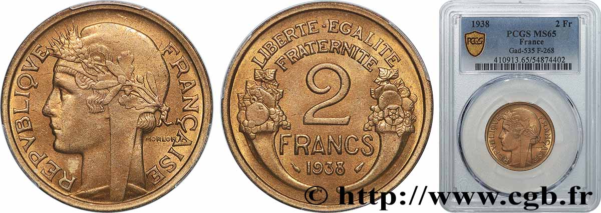 2 francs Morlon 1938  F.268/11 FDC65 PCGS