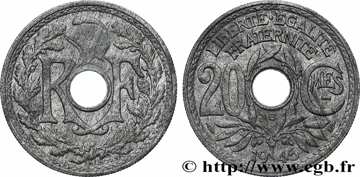 20 centimes Lindauer 1945 Beaumont-le-Roger F.155/3 SUP+ 