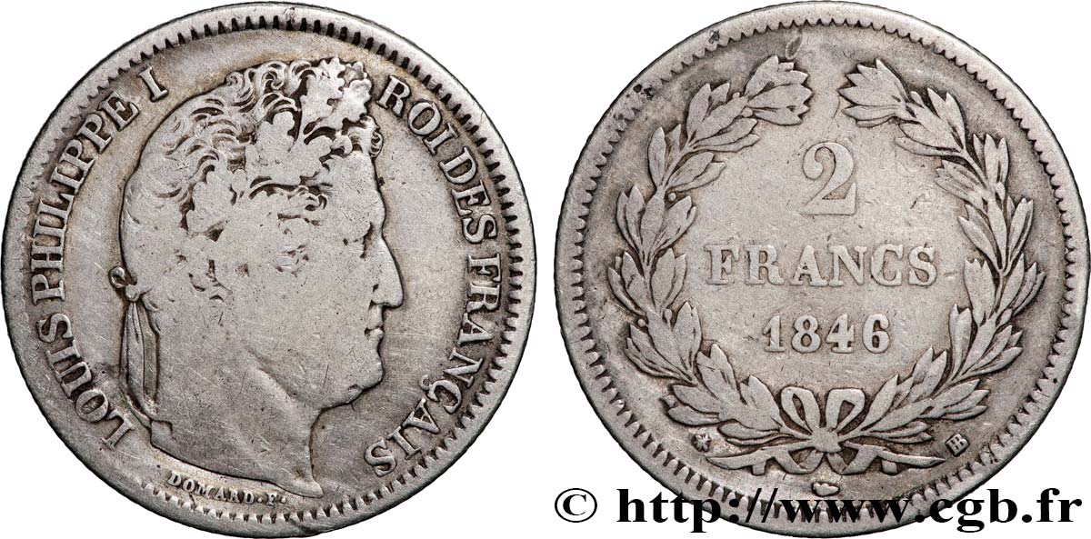 2 francs Louis-Philippe 1846 Strasbourg F.260/109 B+ 