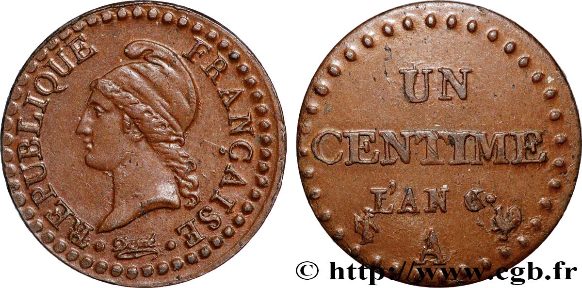 Un centime Dupré 1798 Paris F.100/8 TTB40 