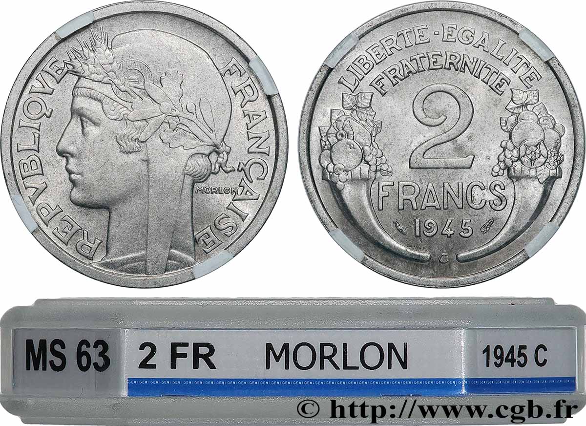 2 francs Morlon, aluminium 1945 Castelsarrasin F.269/7 SPL63 GENI