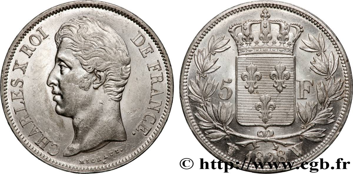 5 francs Charles X, 2e type 1828 Lille F.311/26 TTB+ 