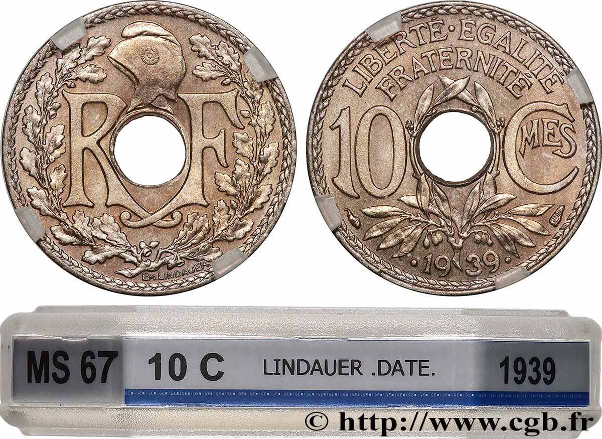 10 centimes Lindauer, maillechort 1939  F.139/3 FDC67 GENI