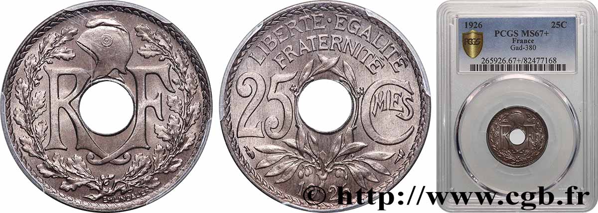 25 centimes Lindauer 1926  F.171/10 MS67 PCGS