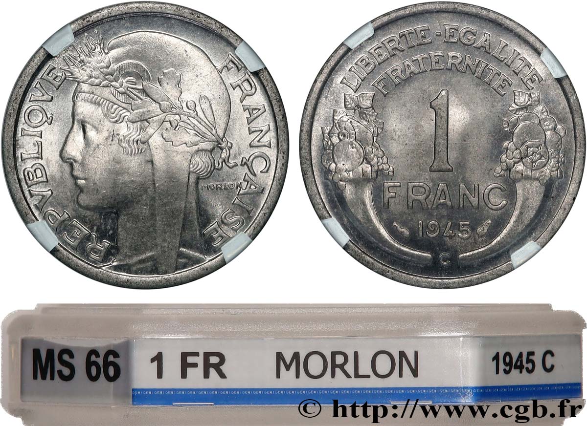 1 franc Morlon, légère 1945 Castelsarrasin F.221/8 MS66 GENI