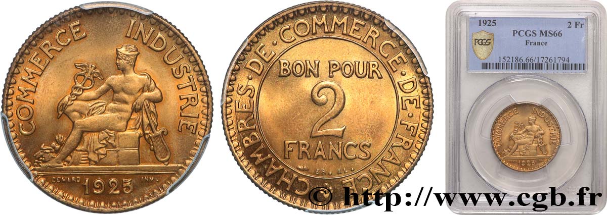2 francs Chambres de Commerce 1925  F.267/7 FDC66 PCGS
