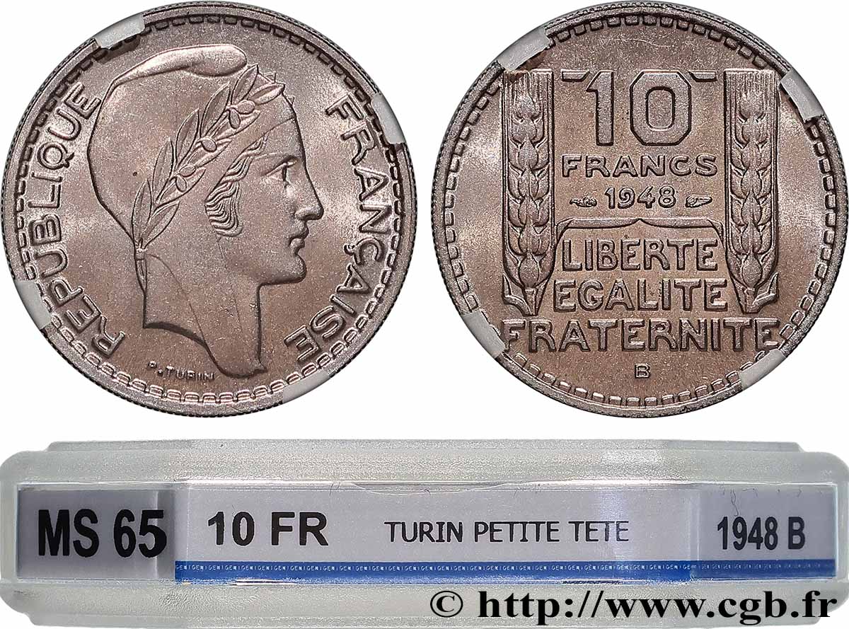 10 francs Turin, petite tête 1948 Beaumont-Le-Roger F.362/4 MS65 GENI