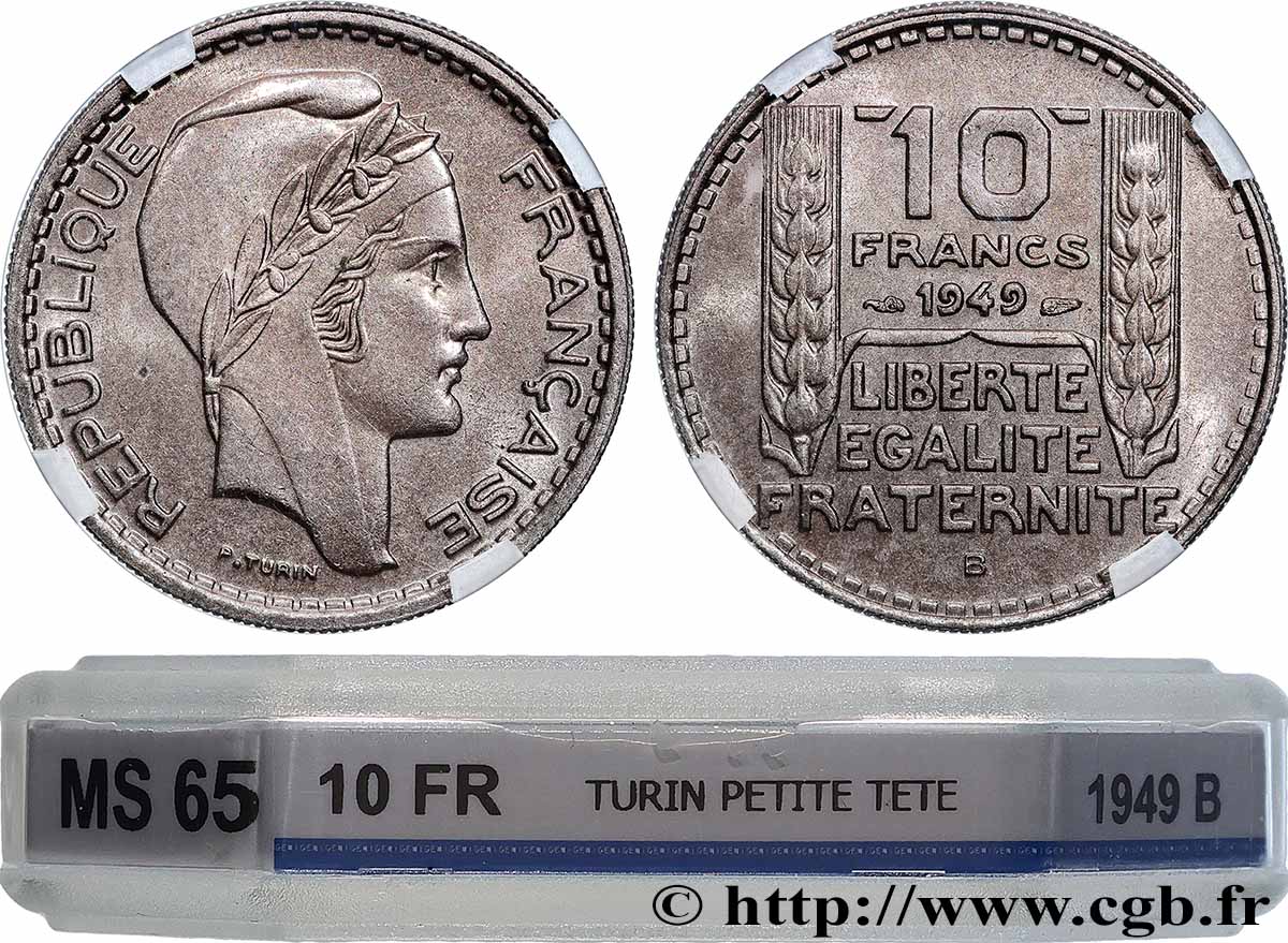 10 francs Turin, petite tête 1949 Beaumont-le-Roger F.362/7 MS65 GENI