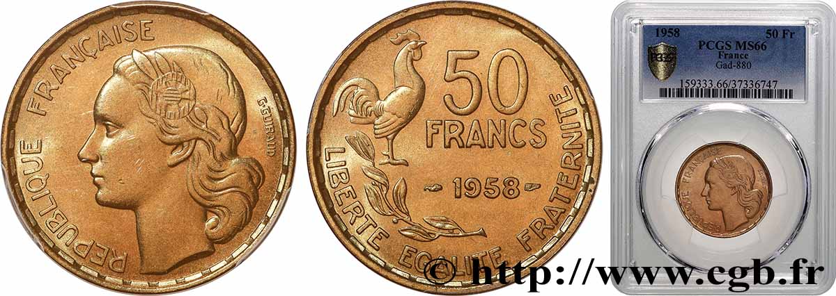 50 Francs Guiraud 1958 Paris F.425/14 MS66 PCGS