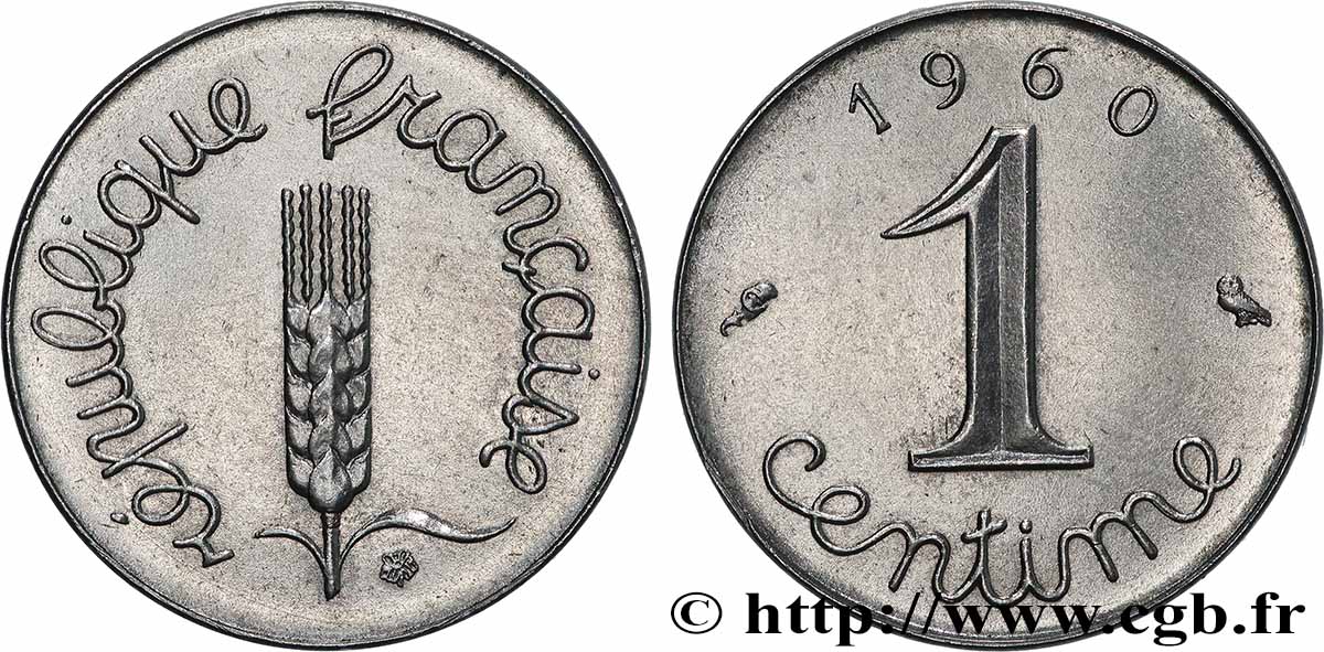 Pré-série sans le mot ESSAI de 1 centime Épi 1960 Paris F.106/2 SUP+ 