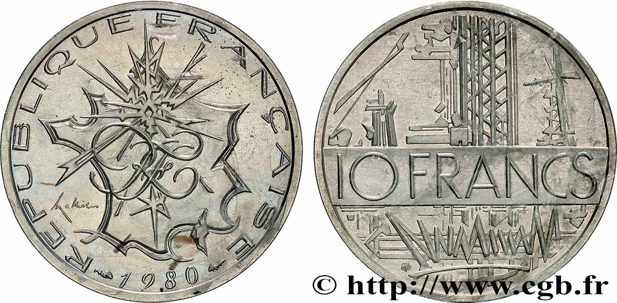 Piéfort Argent de 10 francs Mathieu 1980 Pessac GEM.186 P2 MS 