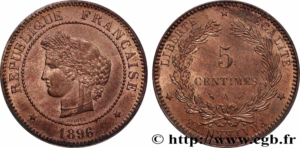 5 centimes Cérès 1896 Paris F.118/37 MS62 