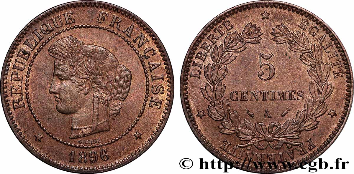 5 centimes Cérès 1896 Paris F.118/37 EBC62 