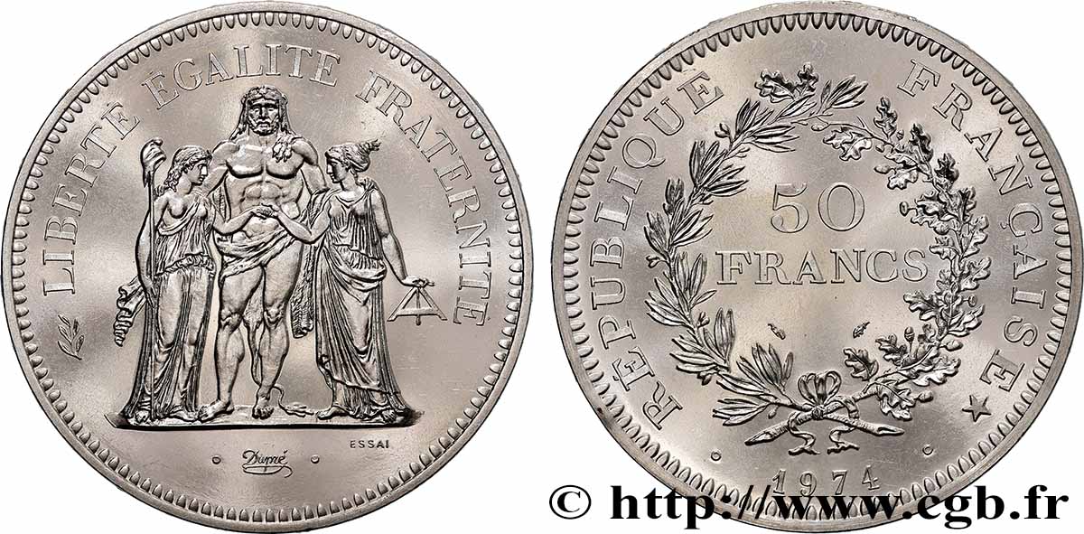 Essai de 50 francs Hercule 1974 Pessac F.427/1 MS 