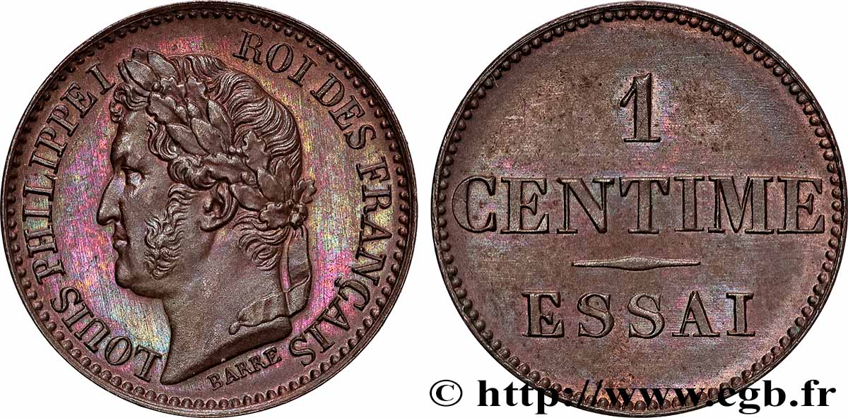 Essai de 1 centime n.d. Paris VG.2802 (1830) SUP62 