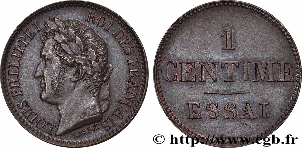 Essai de 1 centime n.d. Paris VG.2802 (1830) SUP+ 