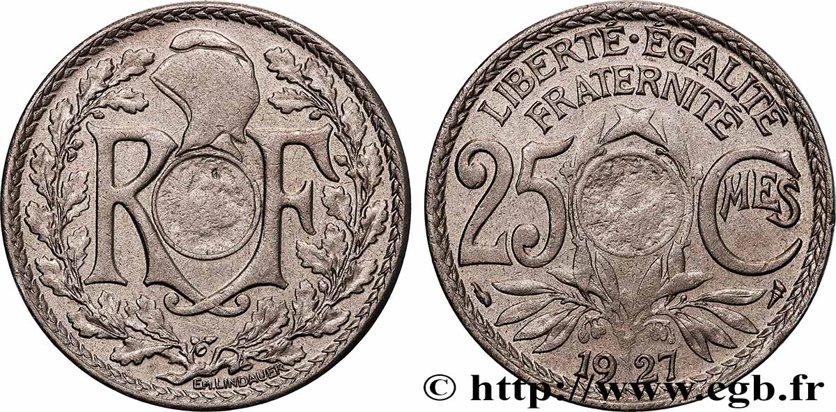25 centimes Lindauer, non perforée 1927  F.171/11 var. XF 