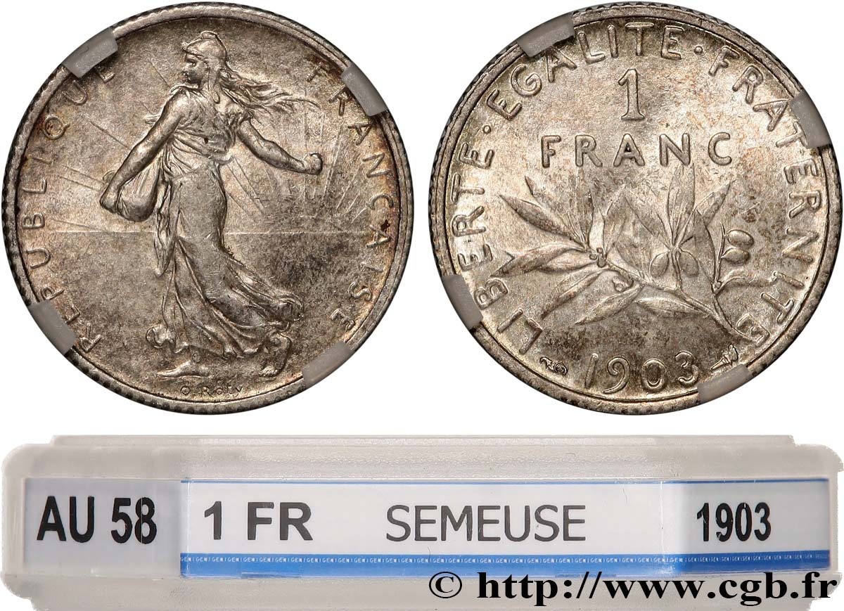 1 franc Semeuse 1903 Paris F.217/8 SUP58 GENI