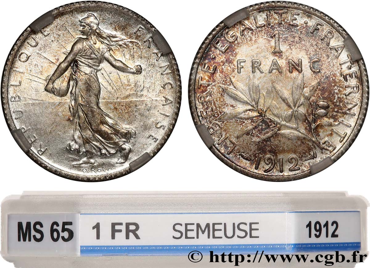 1 franc Semeuse 1912 Paris F.217/17 MS65 GENI
