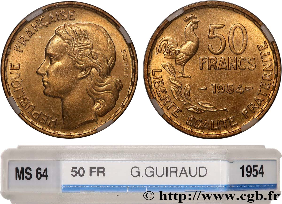 50 francs Guiraud 1954  F.425/12 SPL64 GENI