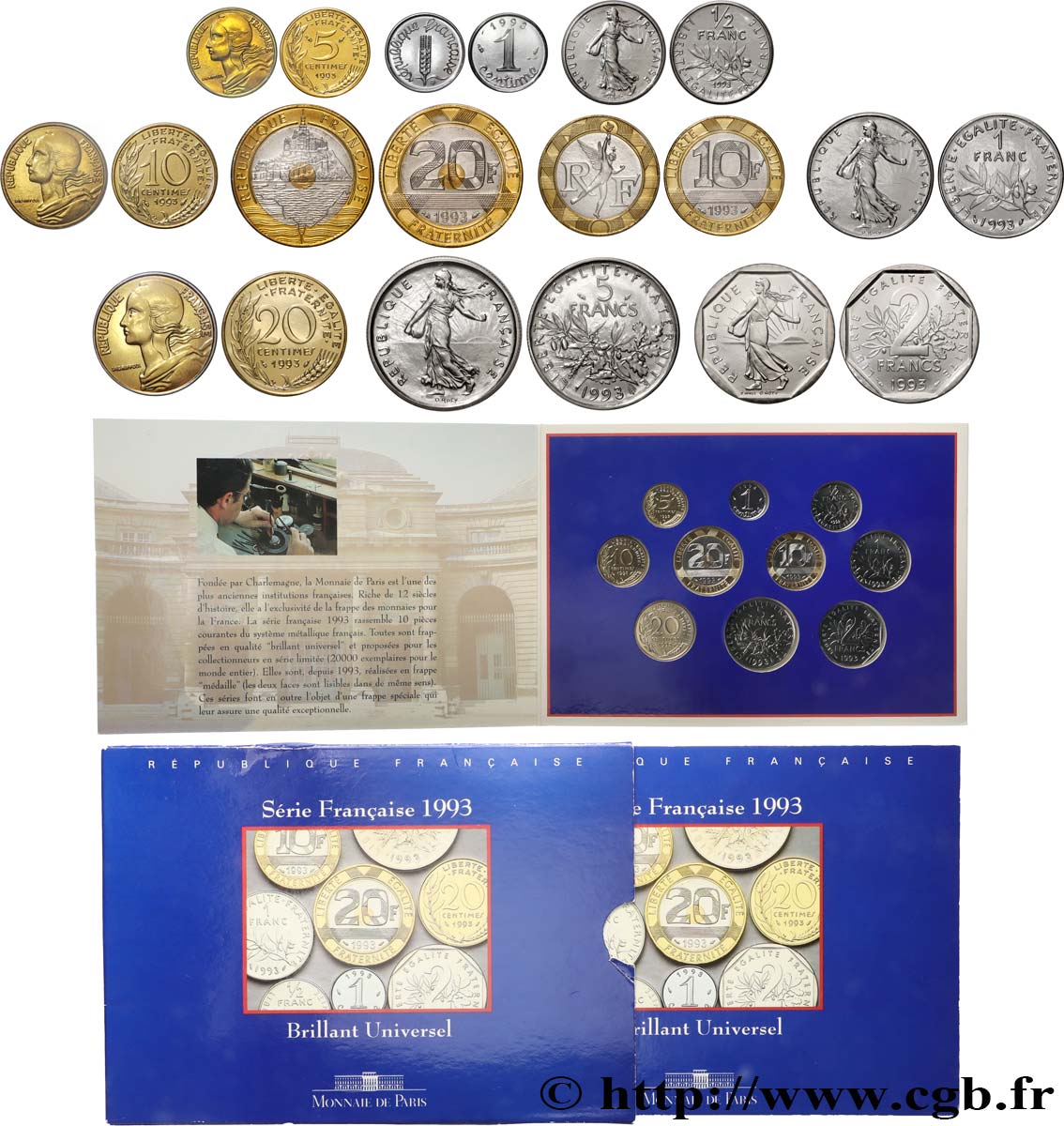 Série Brillant Universel 1993 Paris F.5200/12 FDC 