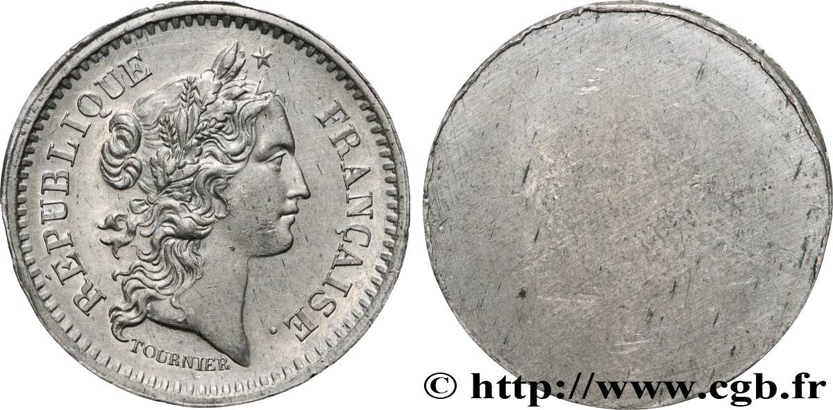 Concours de 20 francs, essai uniface d avers de Tournier n.d. Paris VG.3037 var MS 