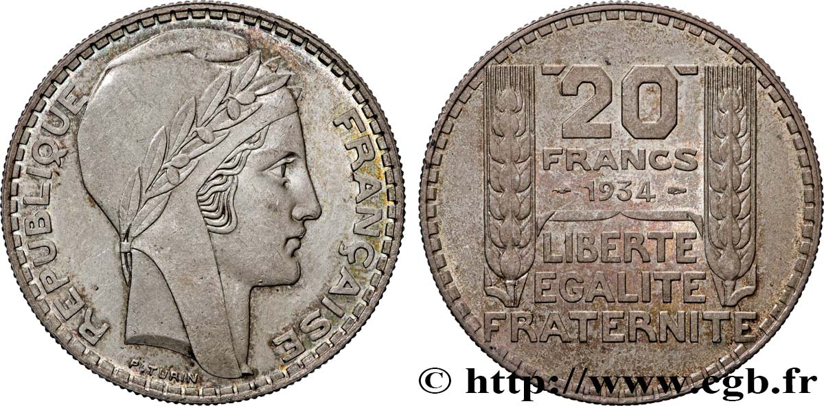 20 francs Turin 1934  F.400/6 SUP+ 
