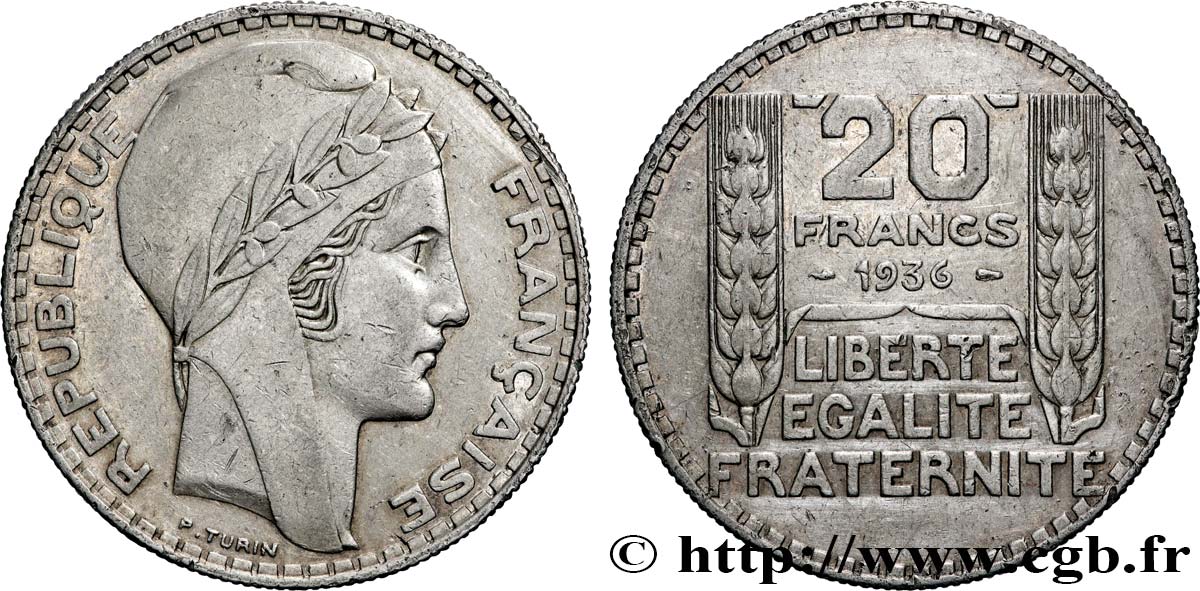 20 francs Turin 1936  F.400/7 TTB 