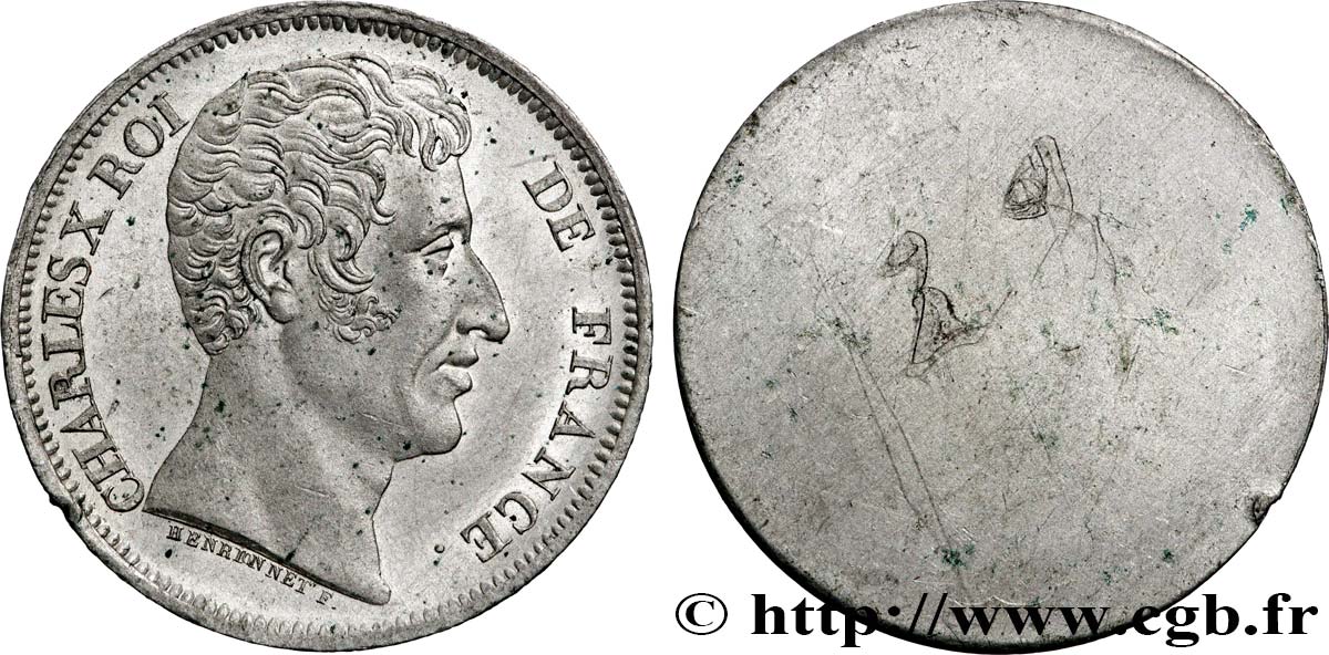 Épreuve uniface d&nbsp;avers de 40 francs par Henrionnet n.d. Paris T.T.3058 1 SUP+ 