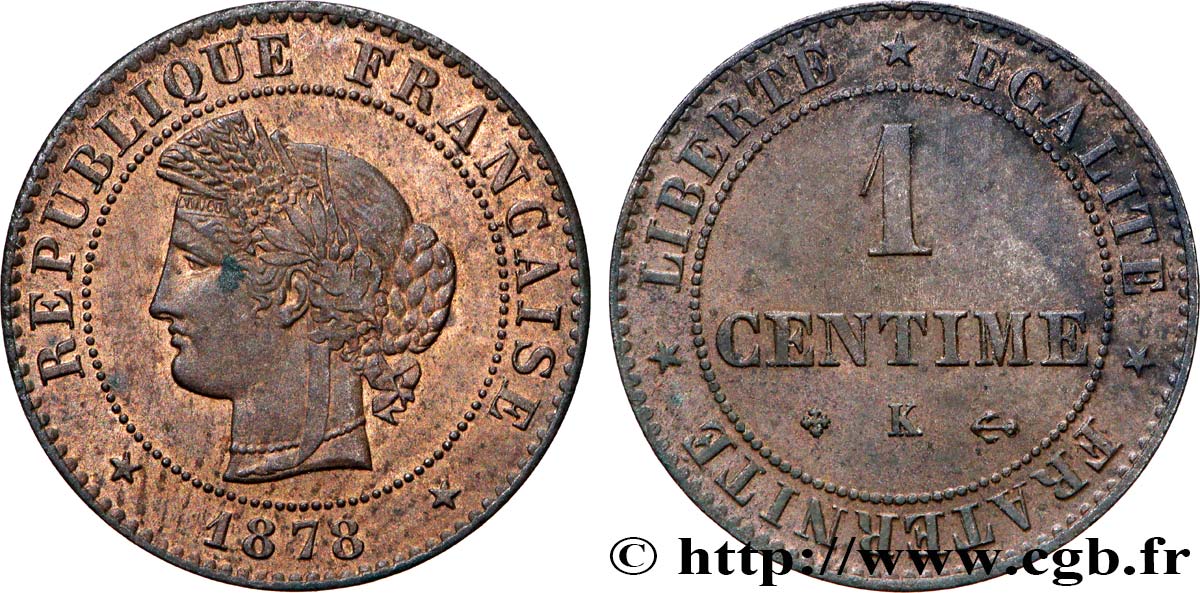 1 centime Cérès 1878 Bordeaux F.104/8 SUP 