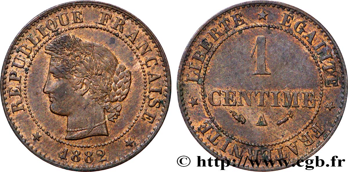 1 centime Cérès 1882 Paris F.104/10 SUP55 