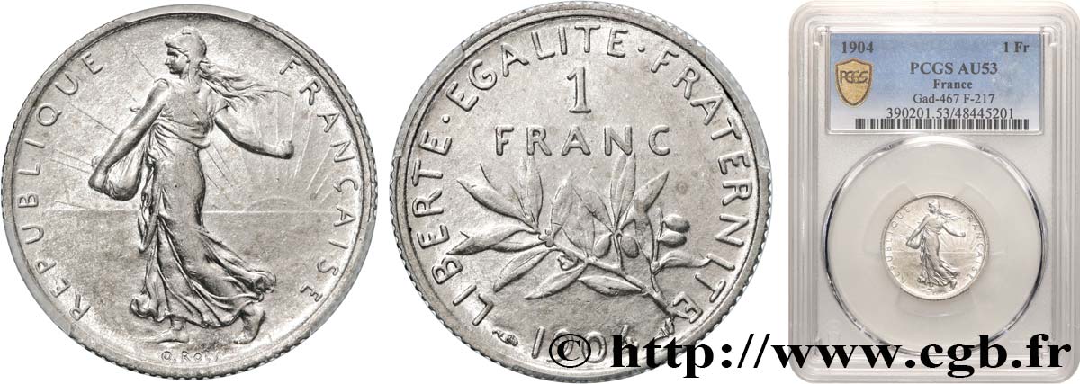 1 franc Semeuse 1904 Paris F.217/9 SS PCGS