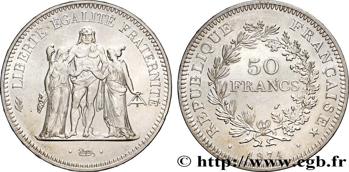 50 francs Hercule, avers de la 20 francs 1974  F.426/1 AU 