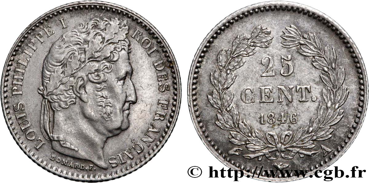 25 centimes Louis-Philippe 1846 Paris F.167/5 MS 