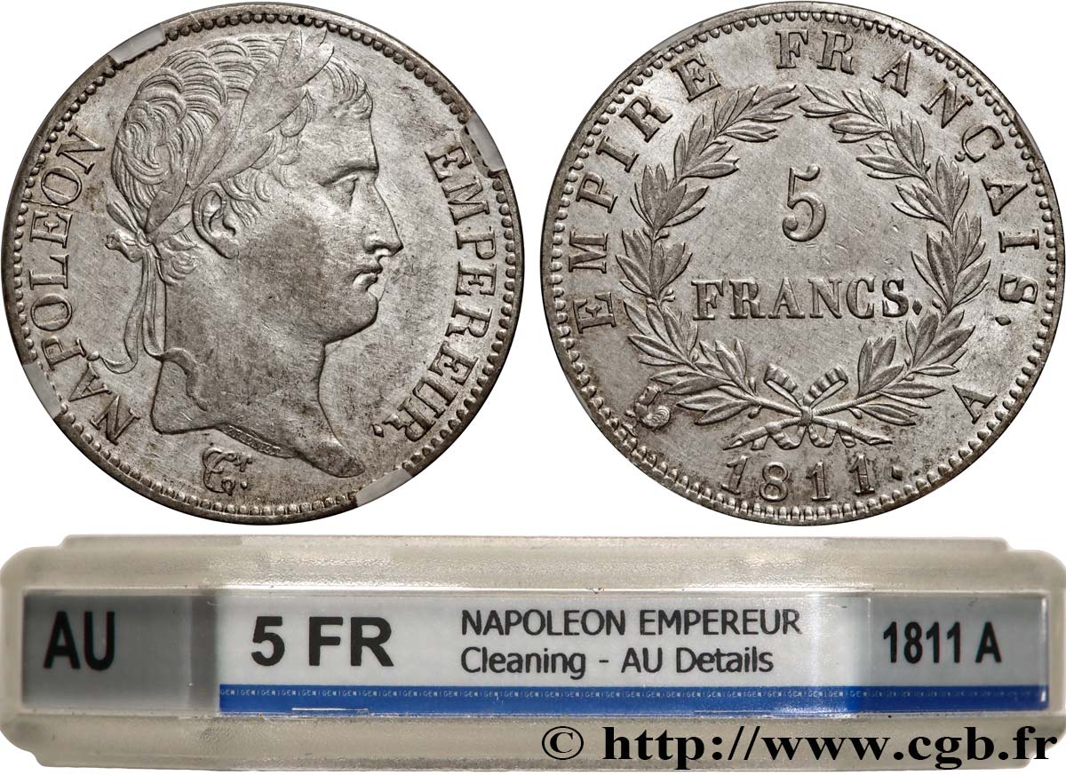 5 francs Napoléon Empereur, Empire français 1811 Paris F.307/27 AU GENI