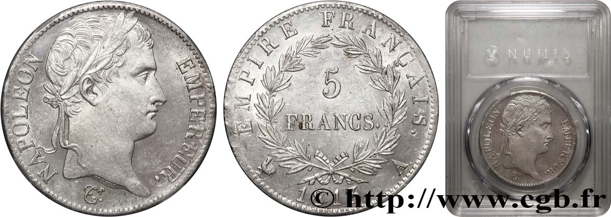 5 francs Napoléon Empereur, Empire français 1813 Paris F.307/58 EBC+ 