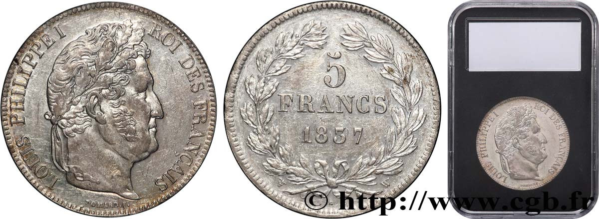 5 francs IIe type Domard 1837 Lille F.324/67 AU 