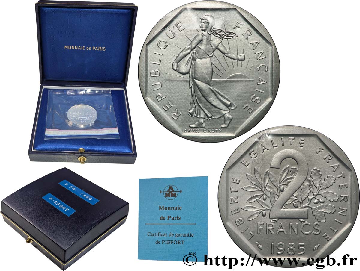 Piéfort Argent de 2 francs Semeuse 1985 Pessac GEM.123 P2  MS 