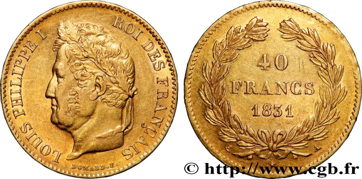 40 francs or Louis-Philippe 1831 Paris F.546/1 TTB 