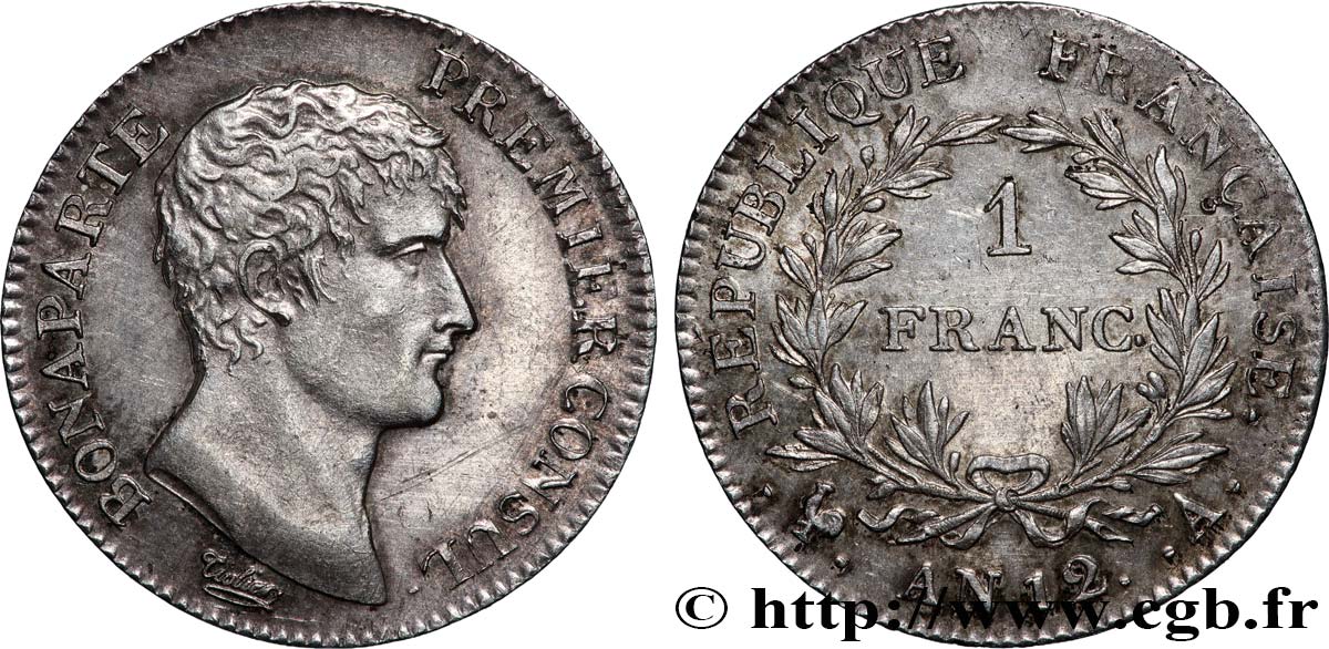 1 franc Bonaparte Premier Consul 1804 Paris F.200/8 TTB+ 