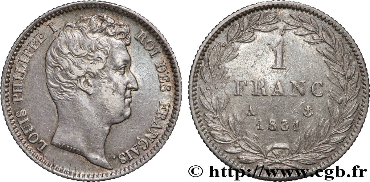 1 franc Louis-Philippe, tête nue 1831 Paris F.209/1 XF 
