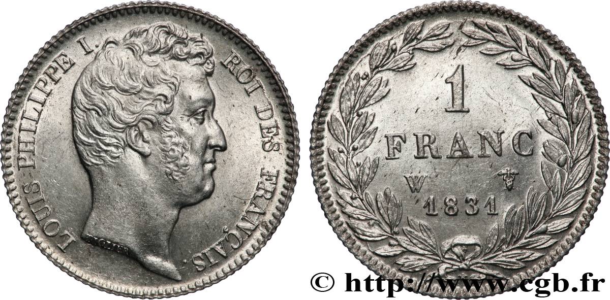 1 franc Louis-Philippe, tête nue 1831 Lille F.209/12 SPL64 