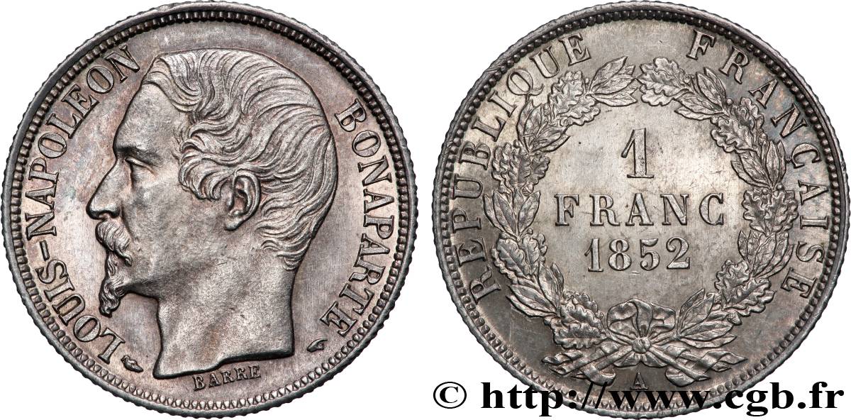 1 franc Louis-Napoléon 1852 Paris F.212/1 VZ+ 