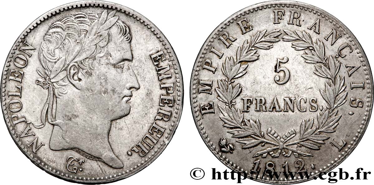 5 francs Napoléon Empereur, Empire français 1812 Bayonne F.307/48 AU 