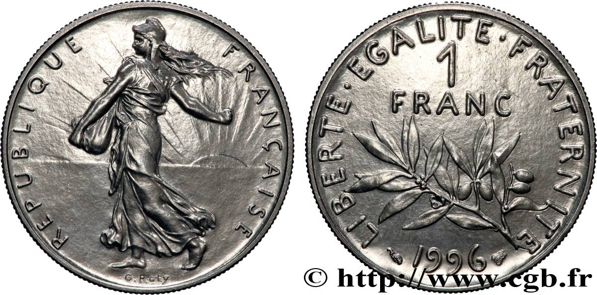 1 franc Semeuse, nickel, BU (Brillant Universel) 1996 Pessac F.226/44 FDC 