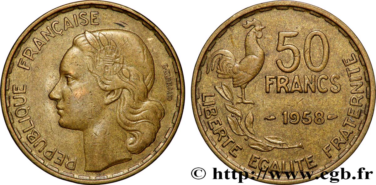50 Francs Guiraud 1958 Paris F.425/14 XF 